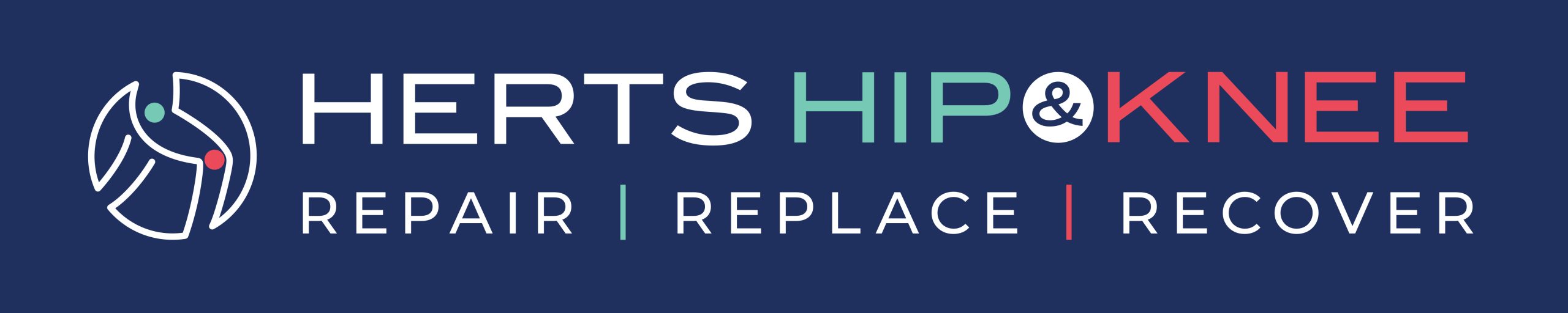 Herts Hip & Knee Full Colour Logo - Blue LANDSCAPE